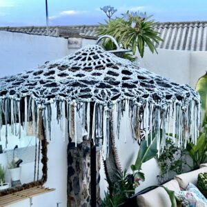 Sombrilla terraza ganchillo